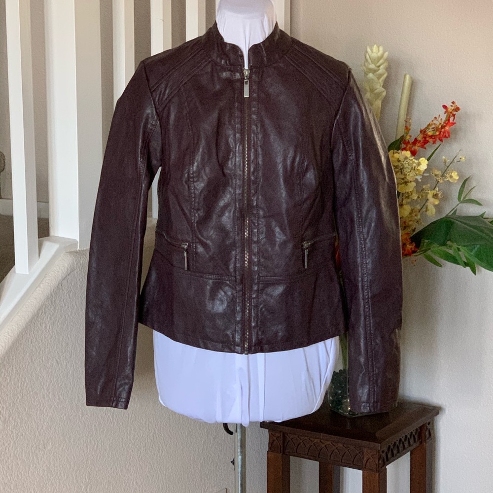 Apt 9 Brown Faux Leather Jacket